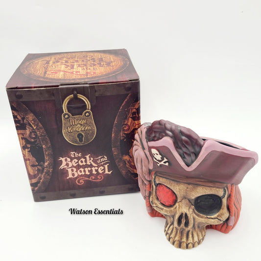 Disney Parks Beak & Barrel Pirate Skull Mug Redd Cup Tiki Pirates Of Caribbean