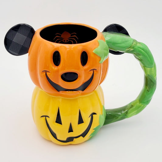 2021 Disney World Parks Halloween Mickey Pumpkin Stack Coffee Mug Stein Spider