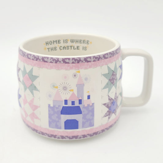 Disney Parks 2026 Castle Quilt Mug Home Is Where The Castle Is WDW Pink Purple