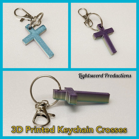 *Choose Color* 3D Printed Keychain Crosses Cross Homemade Church Gifts Present