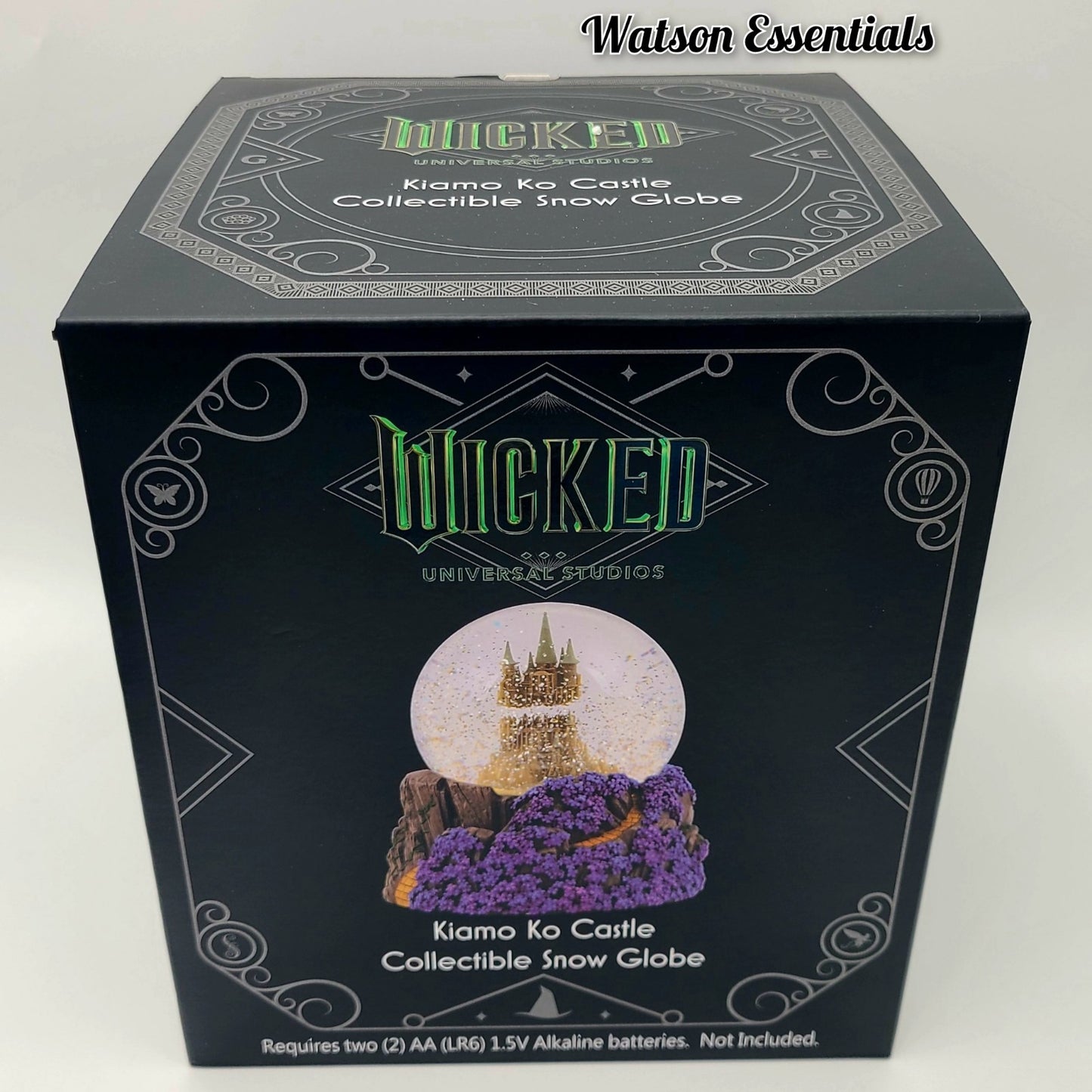 Universal Studios Wicked For Good Kiamo Ko Castle Musical Music Box Snow Globe