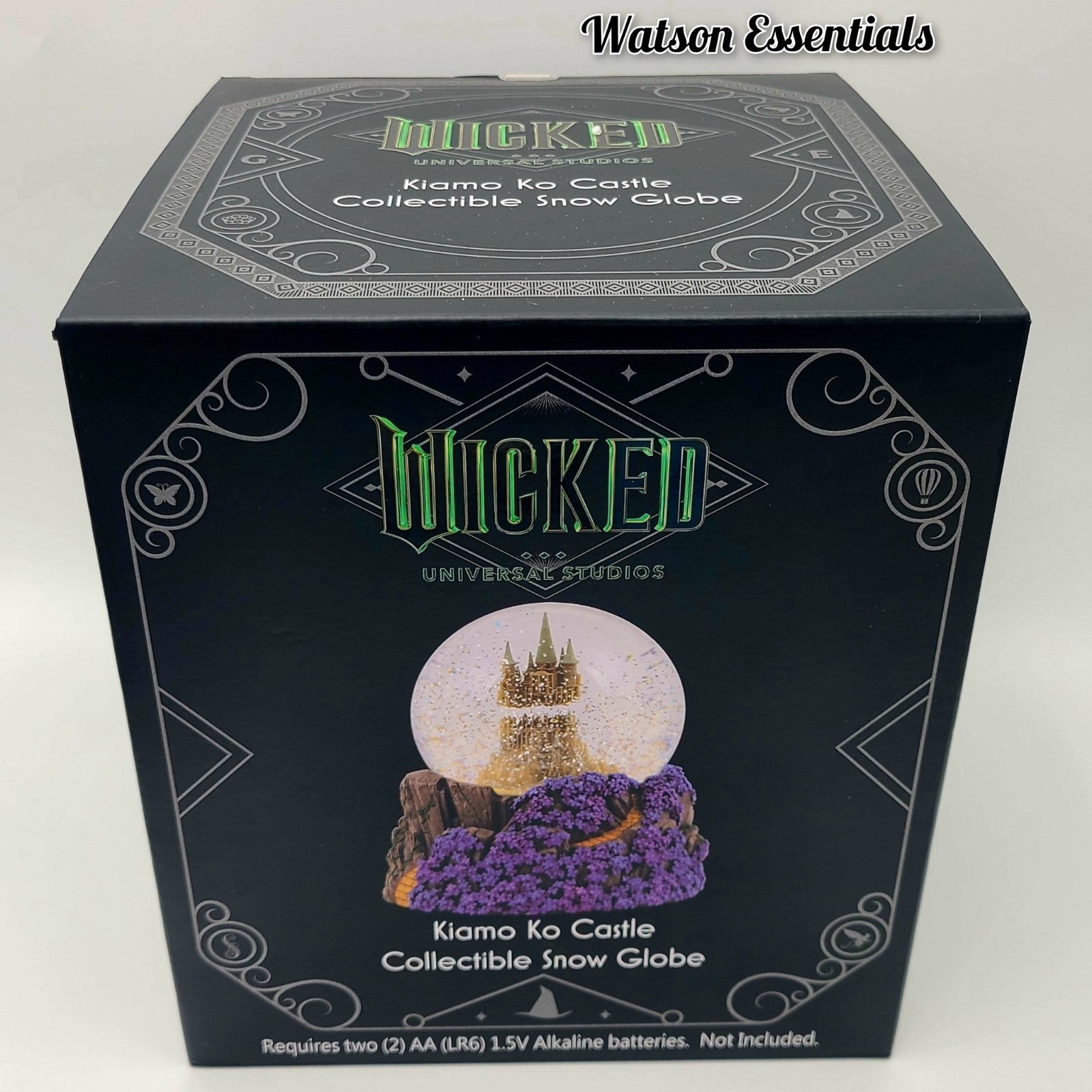 Universal Studios Wicked For Good Kiamo Ko Castle Musical Music Box Snow Globe