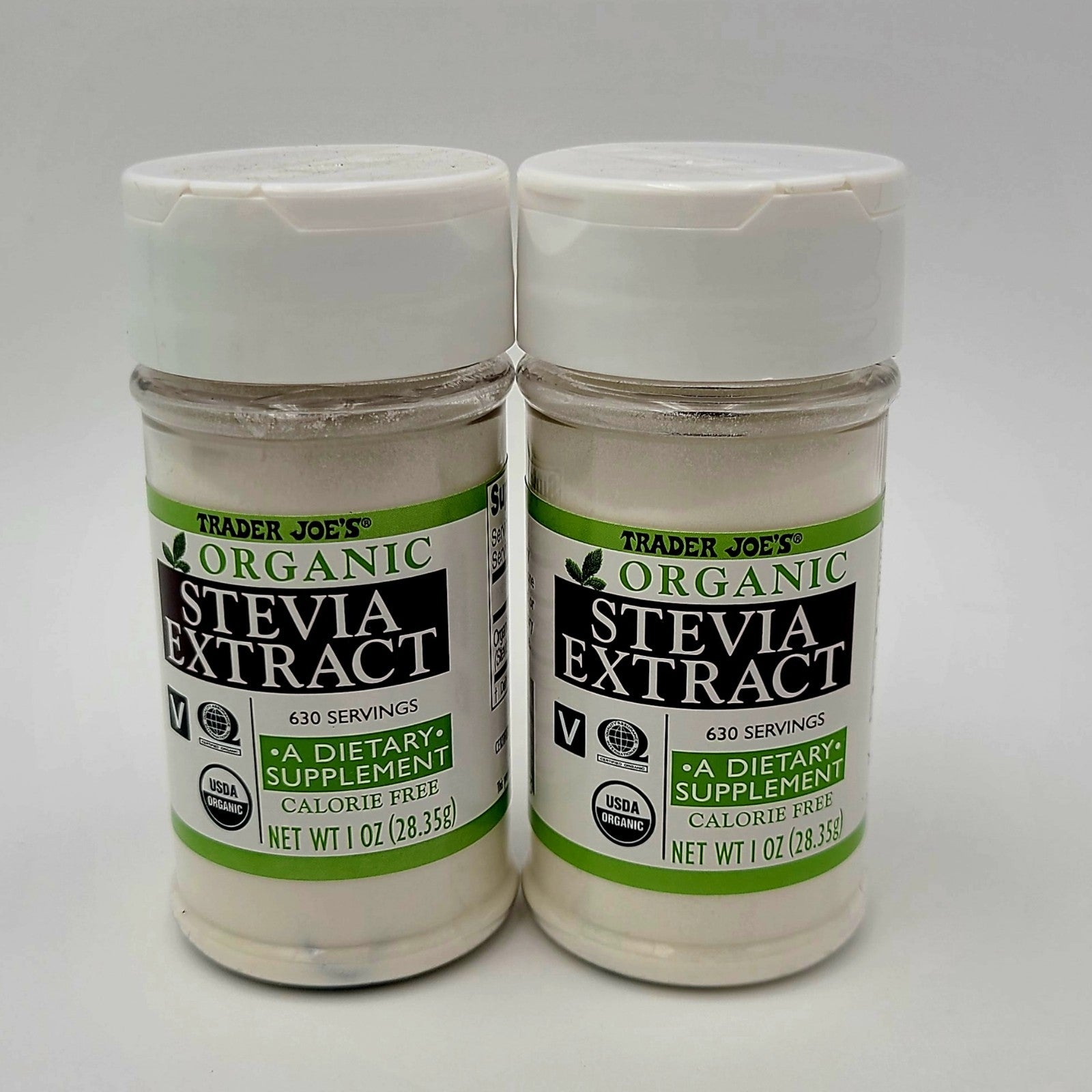 *2 Pack* Trader Joe's Organic Stevia Extract Calorie Free Dietary Supplement NEW
