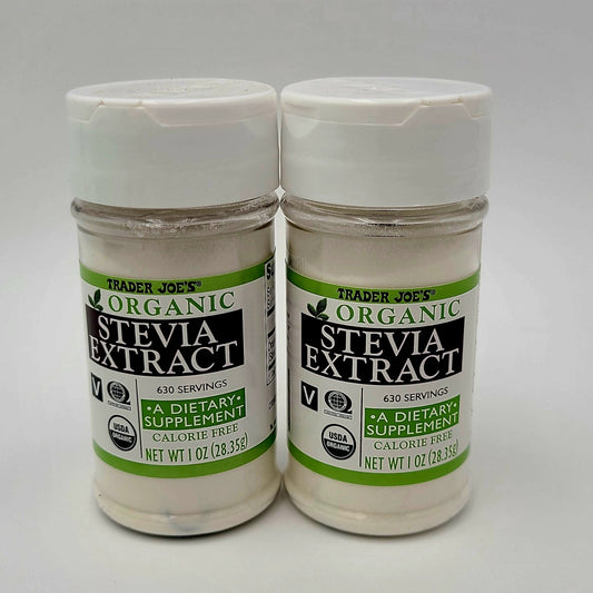 *2 Pack* Trader Joe's Organic Stevia Extract Calorie Free Dietary Supplement NEW