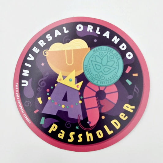 NEW Universal Studios Orlando UOAP Mardi Gras Annual Passholder Magnet 2024