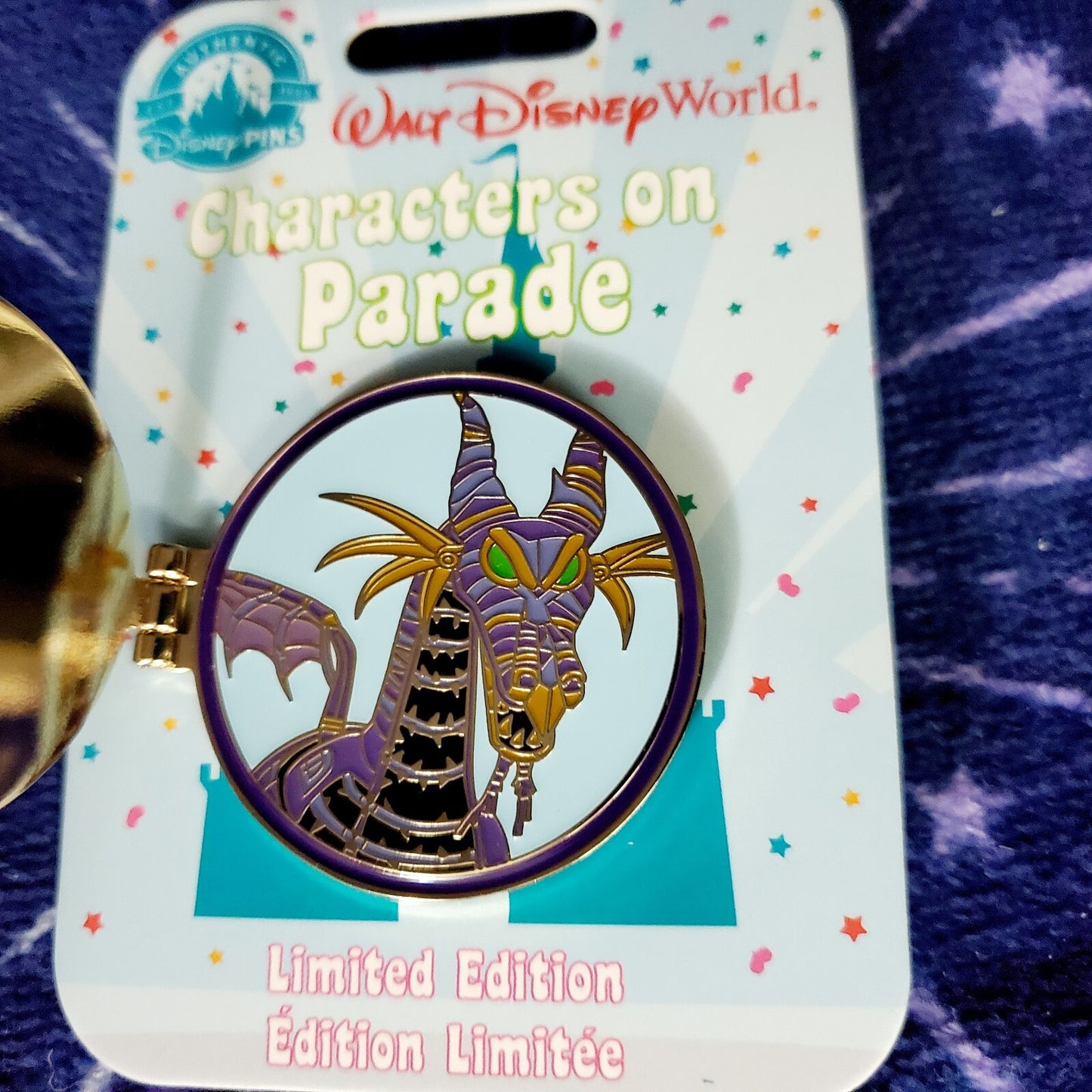 Disney Parks 2022 Characters On Parade Maleficent Dragon Hinged LE Pin New