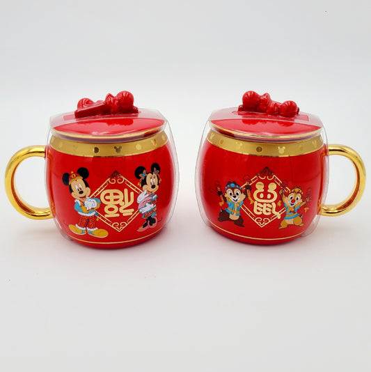 *2 Mugs* Disney Parks 2020 Chinese Lunar New Year Chip N’ Dale Mickey & Minnie