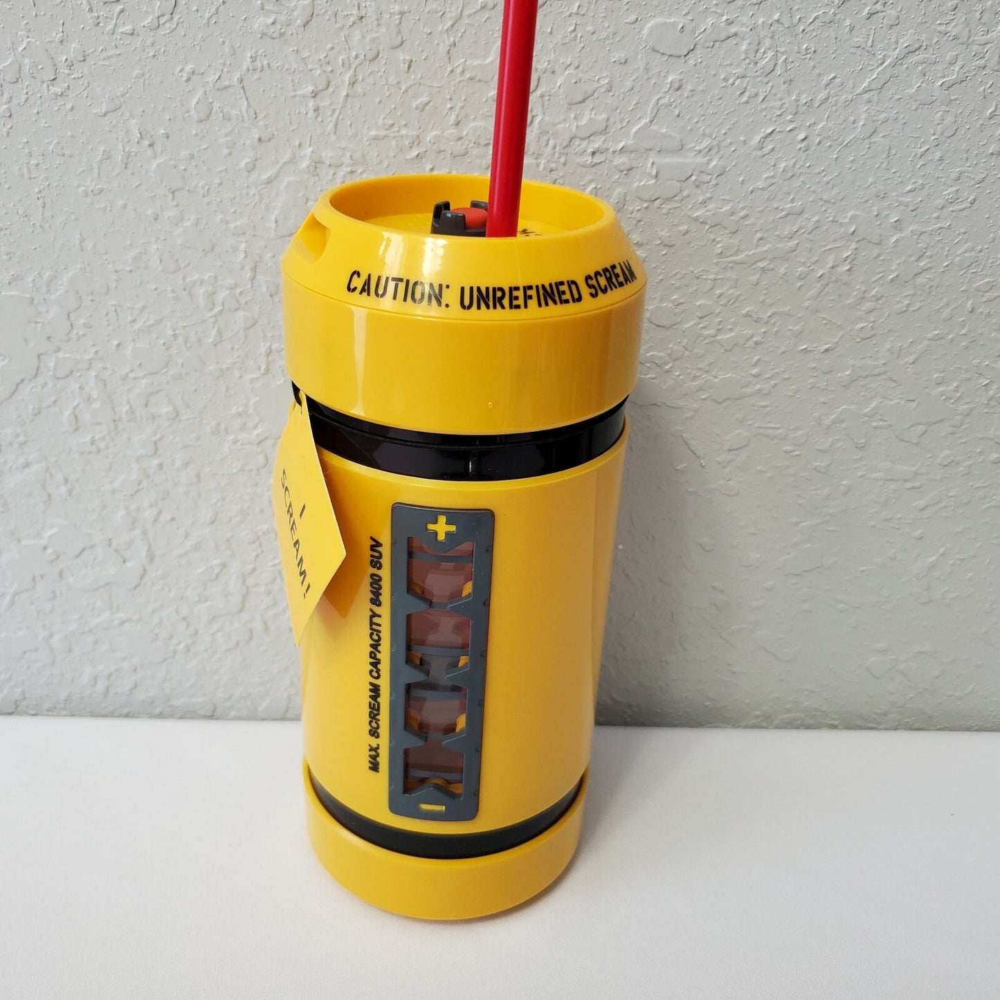 NEW Disney Parks Monsters Inc SCREAM Canister Sipper Cup Bottle w/ Sound Yellow