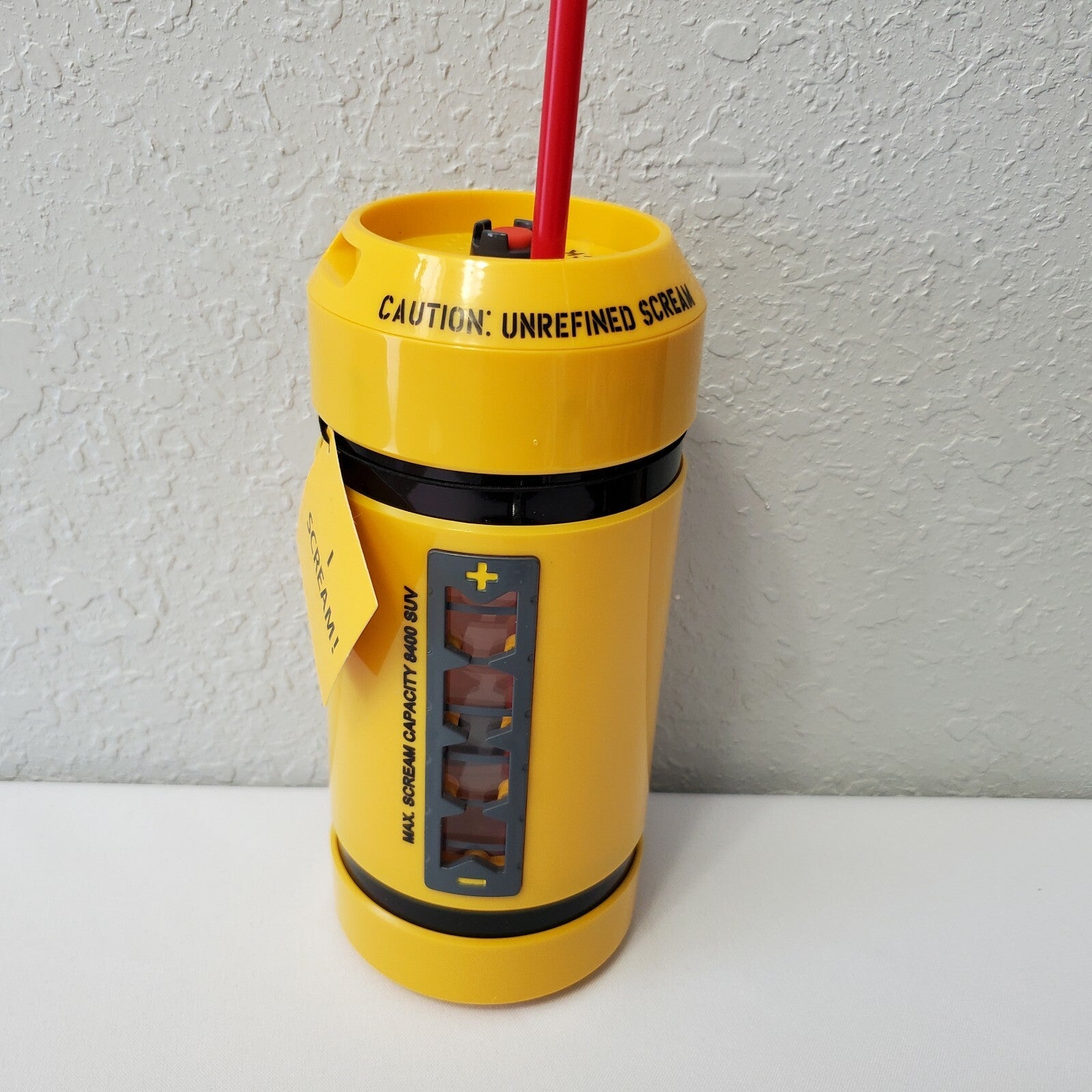 NEW Disney Parks Monsters Inc SCREAM Canister Sipper Cup Bottle w/ Sound Yellow