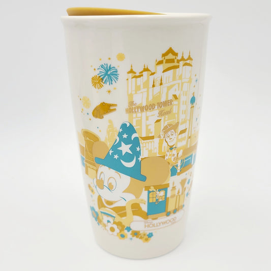 Disney Parks Hollywood Studios 50th Anniv Starbucks Ceramic Tumbler Retro Vault