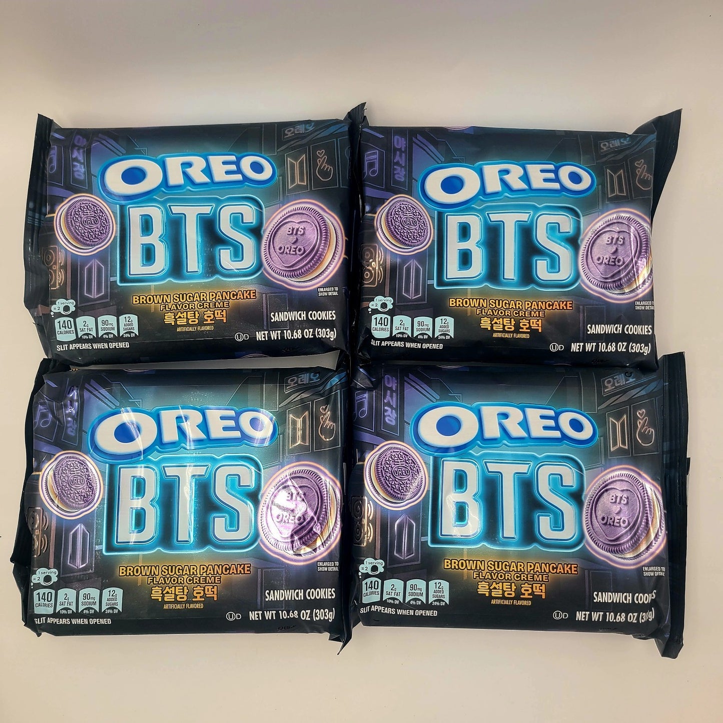 4 PACKS - BTS x Oreo Brown Sugar Pancake Sandwich Cookies Limited Edition SEALED
