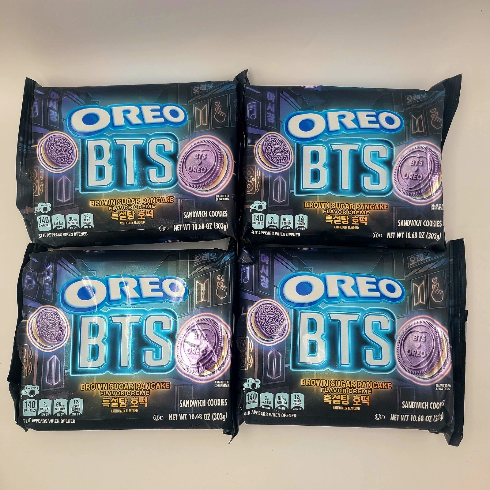 4 PACKS - BTS x Oreo Brown Sugar Pancake Sandwich Cookies Limited Edition SEALED