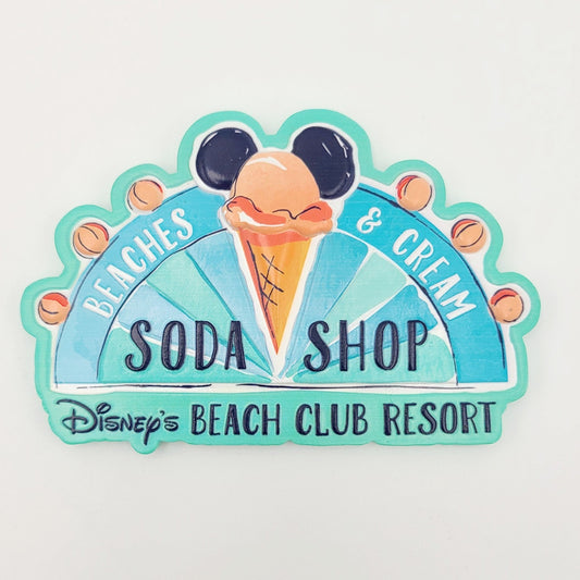 New 2024 Disney World Parks Beach Club Resort Beaches & Cream Soda Shop Magnet