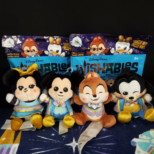 *4 Plush Set* 2021 Disney Park 50th Anniversary Wishables Mickey Chip Chaser WDW