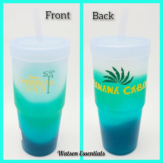 (1) Disney Park Caribbean Beach Resort Banana Cabana Silicone Tumbler Silipint