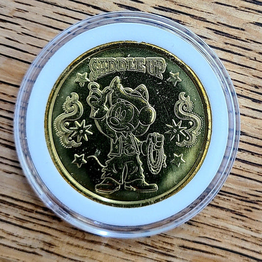 *2024 Cowboy Mickey Coin* Walt Disney World Park Golden Color Metal Medallion