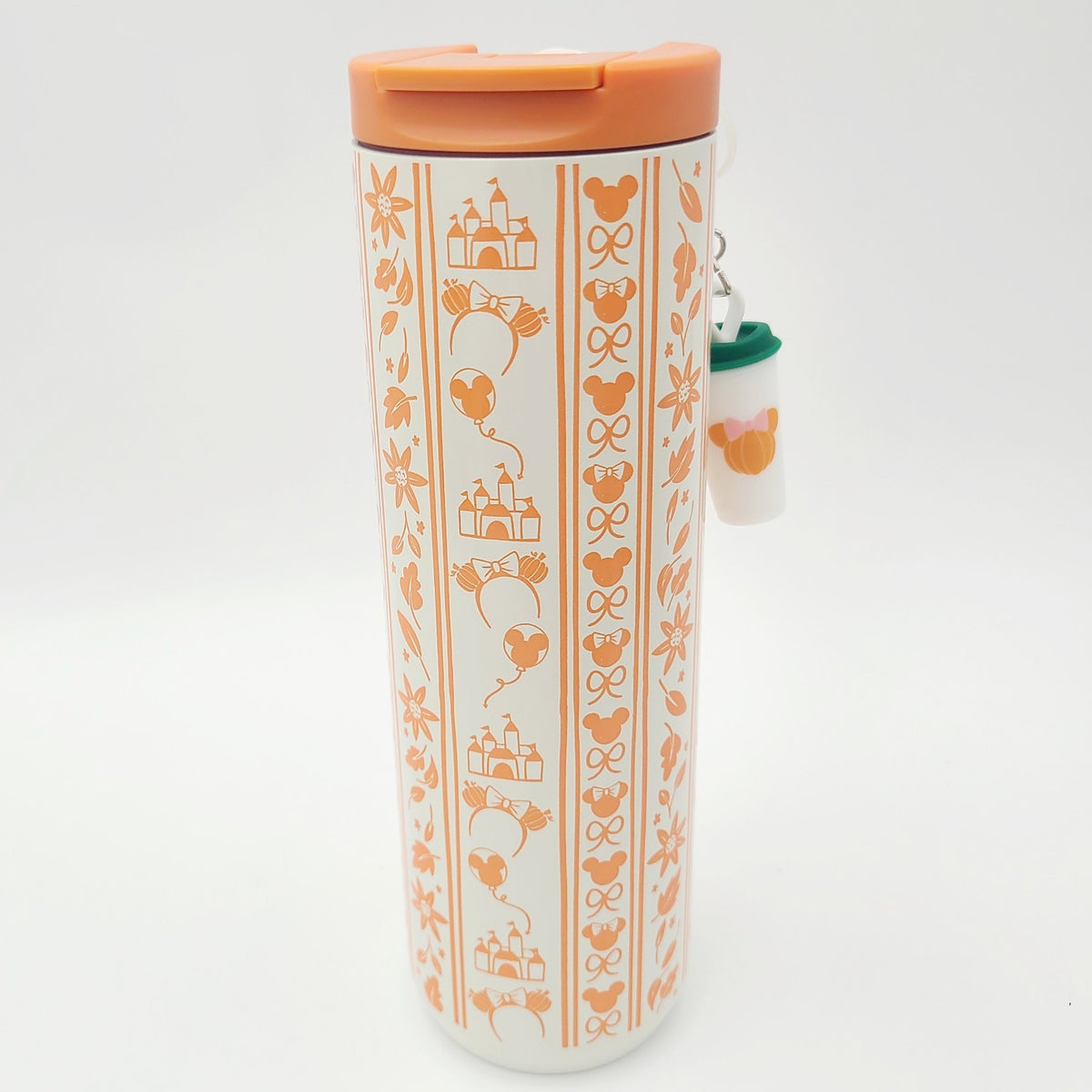 2026 Disney Parks Fall Starbucks Pumpkin Steel Tumbler Bottle Lid Spout Keychain