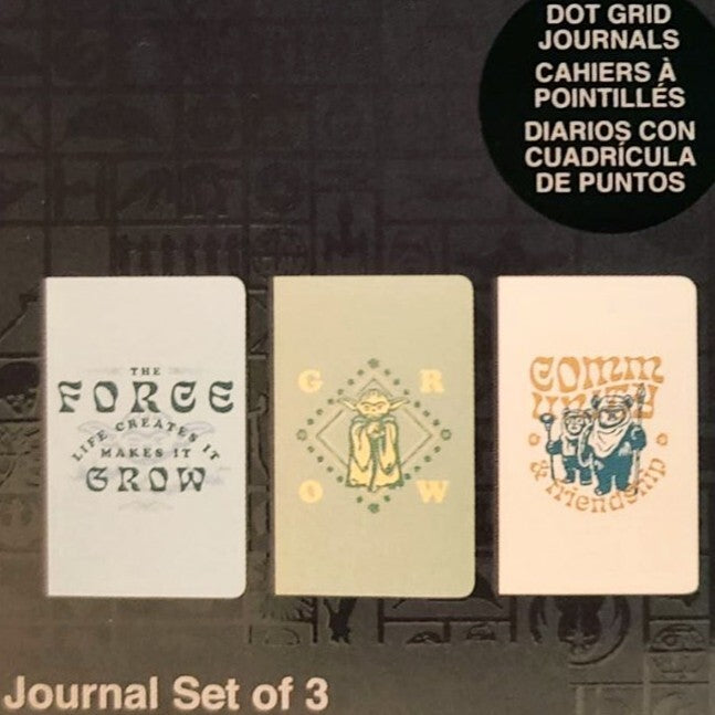 3 Mini Dot Journals Disney Parks Star Wars Lot Small 3.5" x 5.5" Force Yoda Ewok