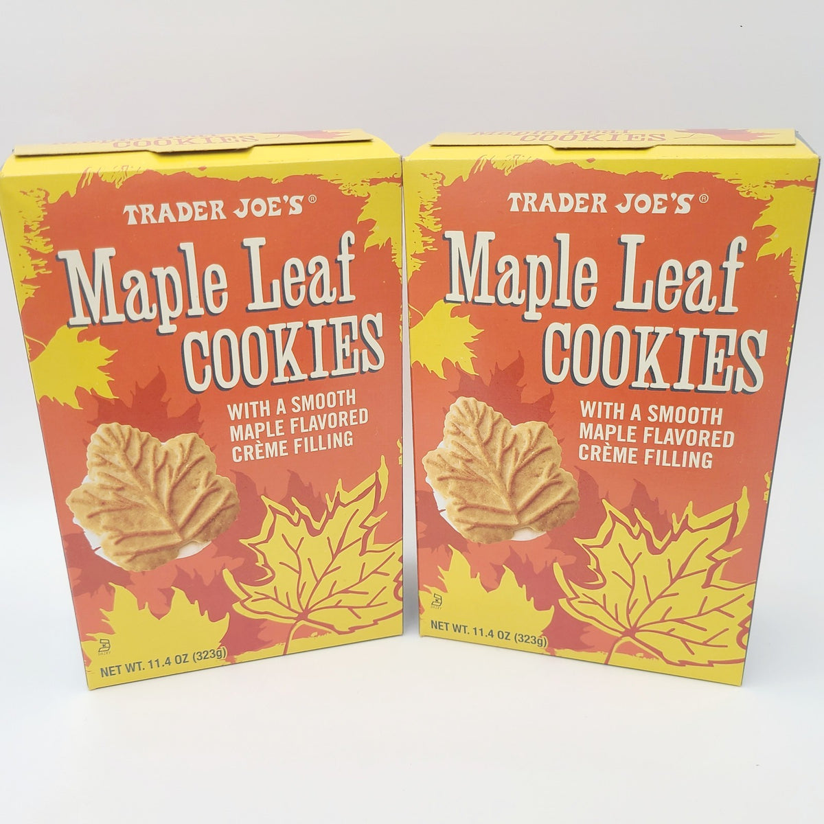 *2 Boxes* Trader Joe's Maple Leaf Cookies with Smooth Maple Crème Filling 11.4oz