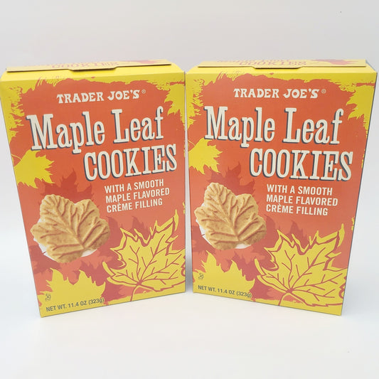 *2 Boxes* Trader Joe's Maple Leaf Cookies with Smooth Maple Crème Filling 11.4oz