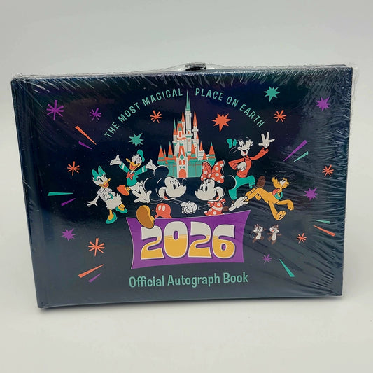 Disney Parks 2026 WDW Mickey Mouse Autograph Book Holds 24 Photos Album NEW