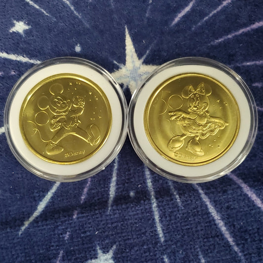 *Mickey & Minnie* Disney World Park 50th Anniversary 1.5" Commemorative Coin Set