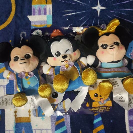 *3 Plush Set* 2021 Disney Park 50th Anniversary Wishables Mickey Minnie Goofy