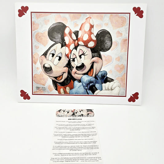 *SIGNED* Disney Parks “MM+MN=LOVE” Matted Print by Greg McCullough Mickey Minnie