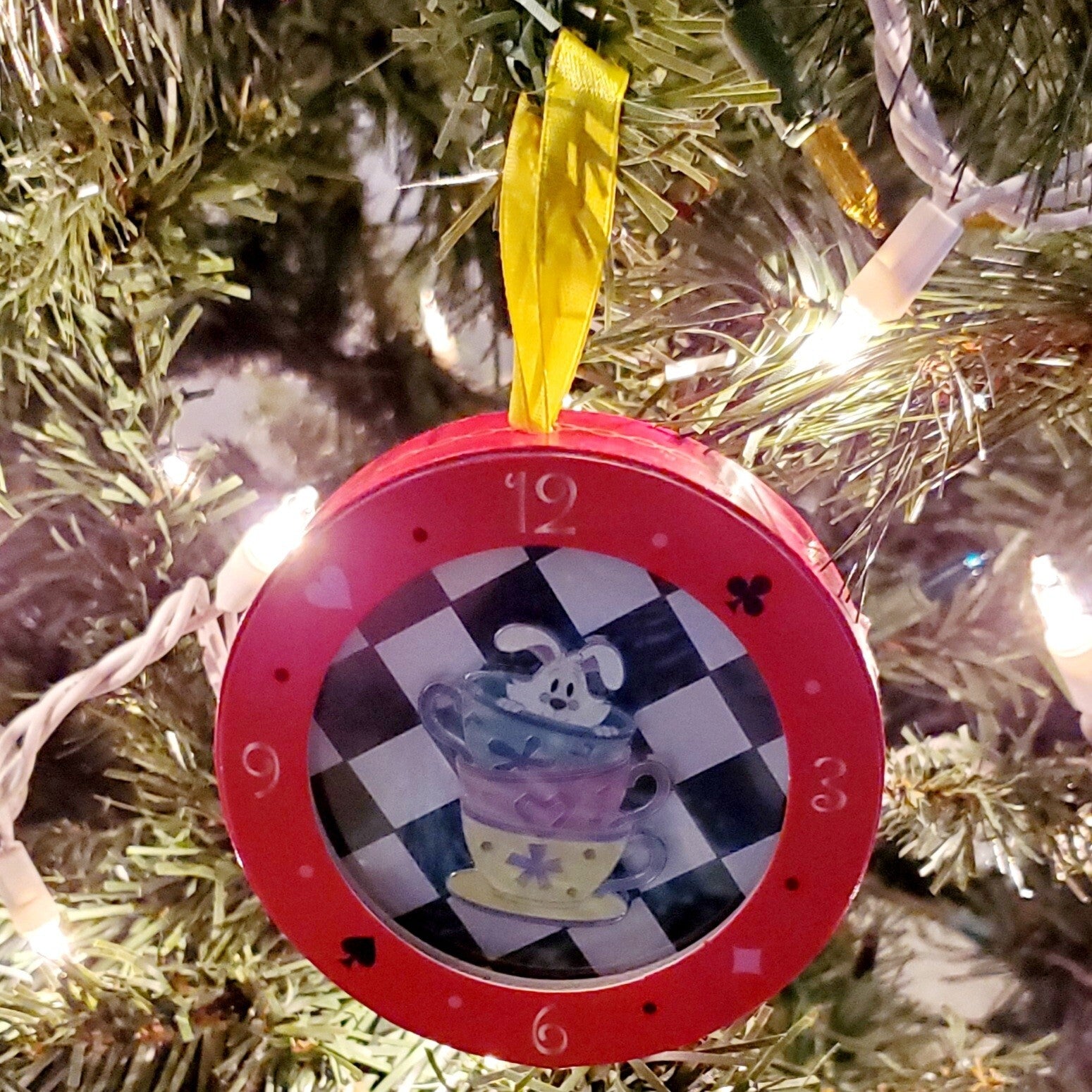 Ornament Box & Pin* Disney Park Mad Tea Party Christmas Alice Wonderland Rabbit