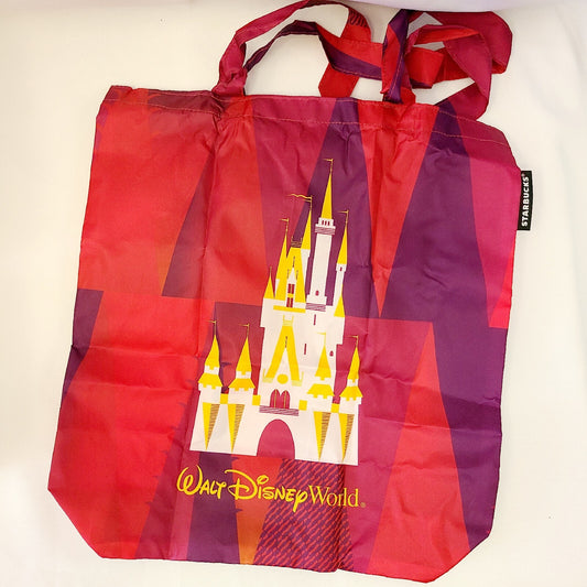 Walt Disney World Cinderella Castle Starbucks Magic Kingdom Tote Bag In Pouch