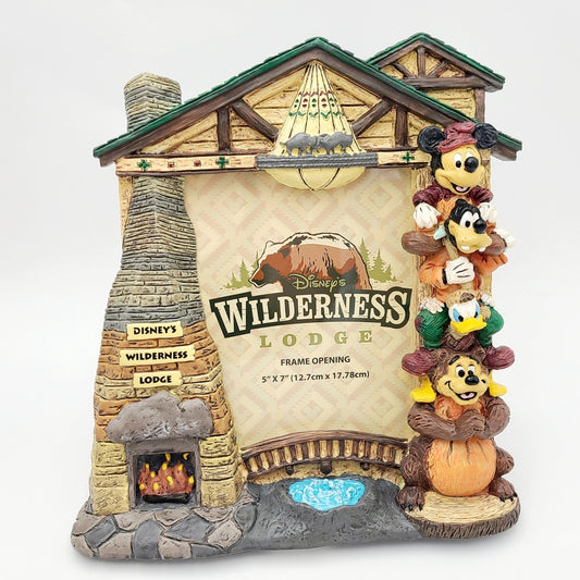 Disney Park Wilderness Lodge Resort Mickey Donald Goofy Totem Pole Picture Frame