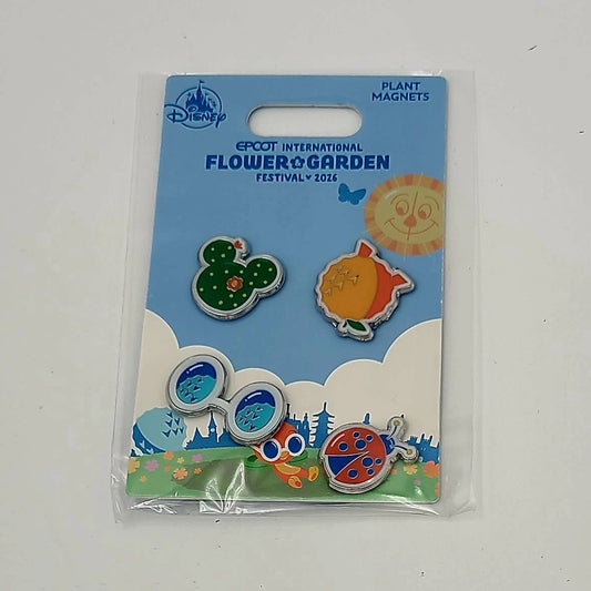 2026 Disney Parks Epcot Flower Garden Festival Orange Bird 4 Pack Plant Magnets