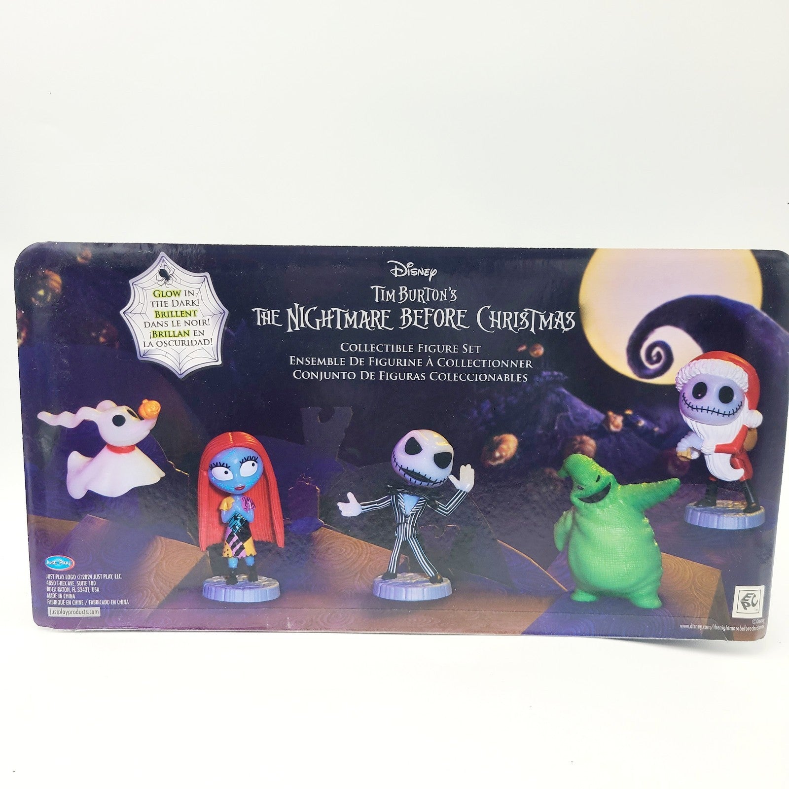 Disney Tim Burton Nightmare Before Christmas Glow in Dark Mini Figure 5 PC Set