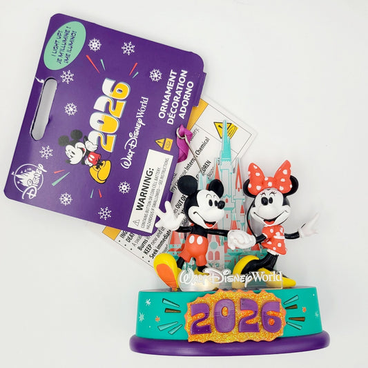 2026 Walt Disney World Parks Mickey Minnie Mouse Castle Christmas Dated Ornament
