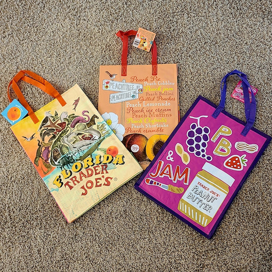 3 Bag Set! Trader Joe’s Reusable Florida Georgia Comfort Food Mac & Cheese Tote