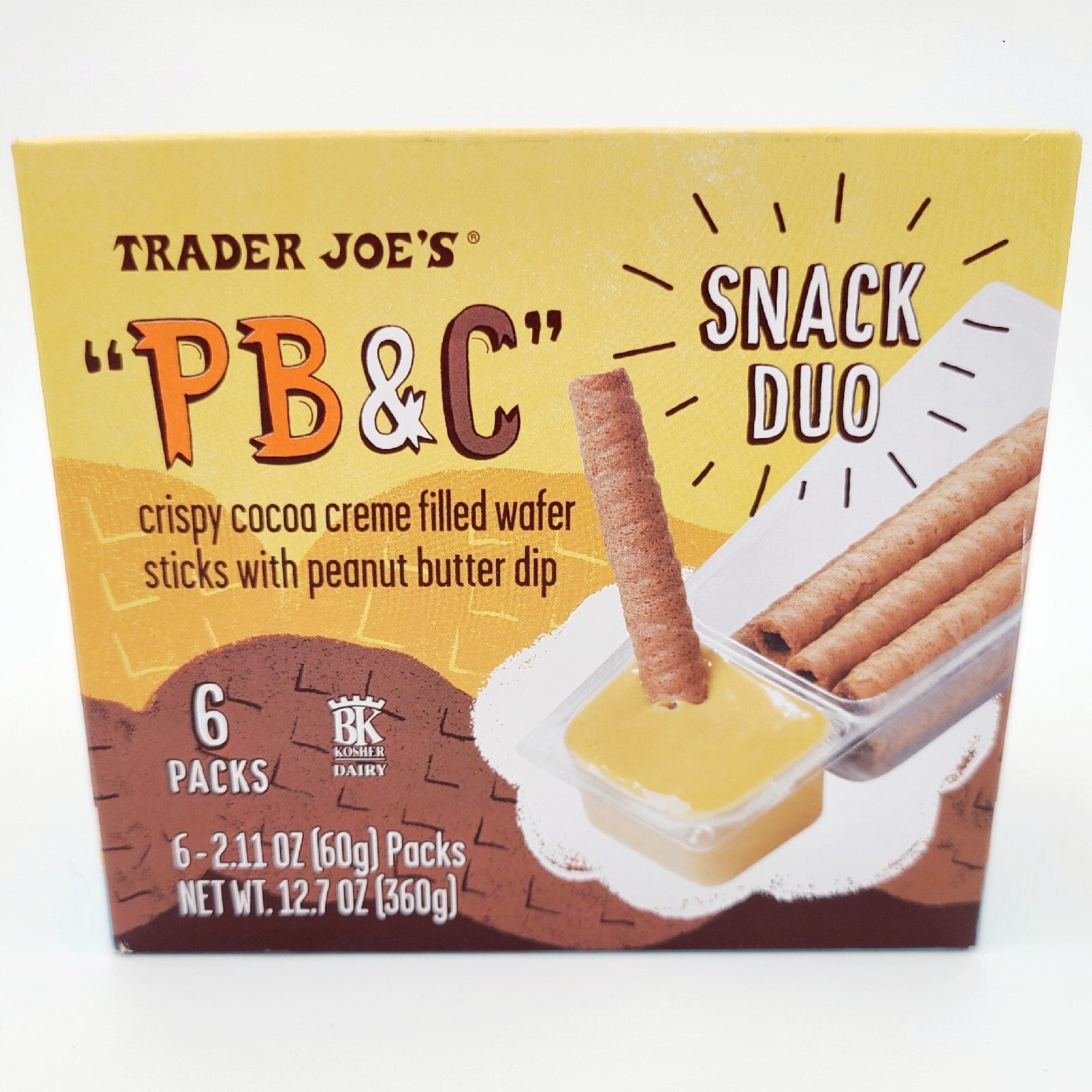 2 Boxes Trader Joe's PB&C Cocoa Creme Wafer Sticks w/ Peanut Butter Dip PB & C