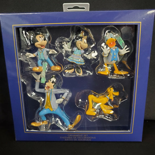 2021 Walt Disney World 50th Anniversary 5 Ornament Box Set Mickey Minnie Goofy 