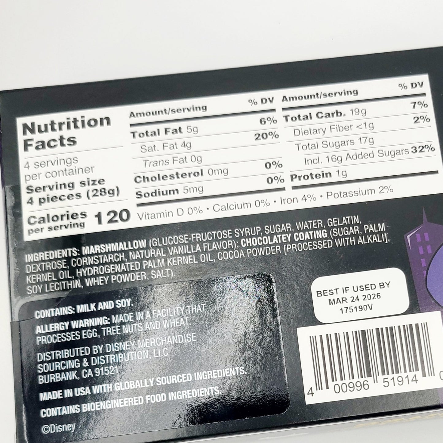 Disney Parks Mallard Bites Character Darkwing Duck Chocolatey Marshmallow Candy