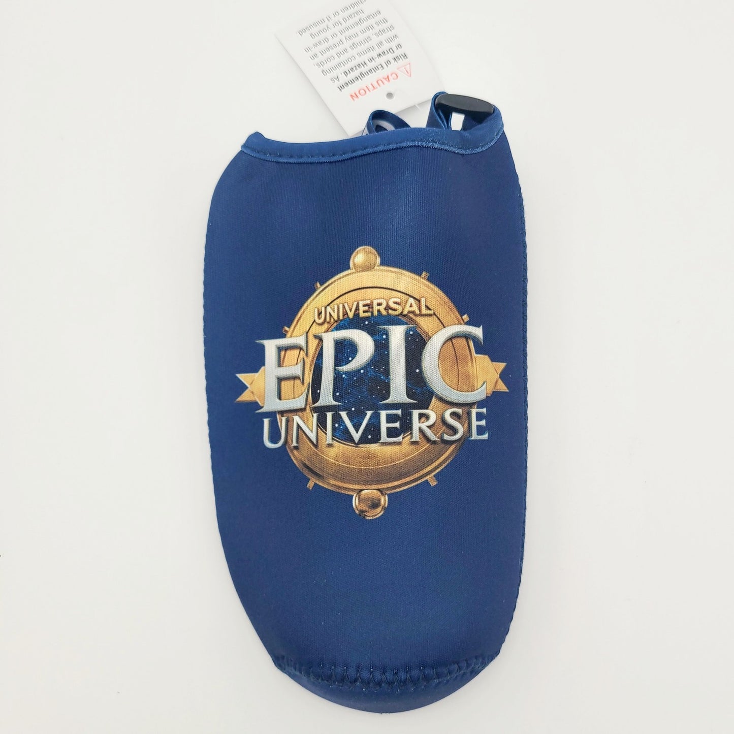 Universal EPIC Universe Blue Lanyard Beverage Water Bottle Holder Pouch Sleeve