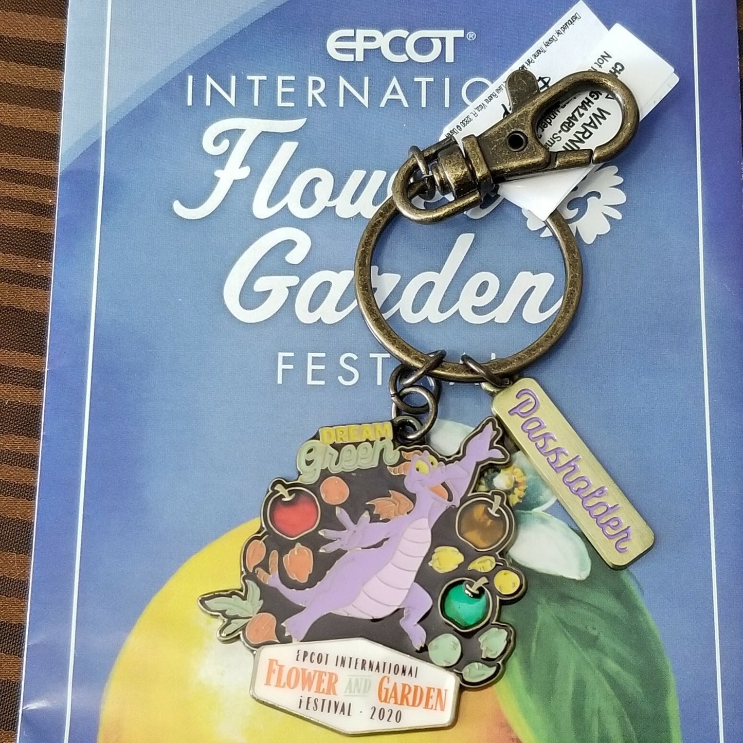 2020 Epcot Flower & Garden Festival Figment Passholder Keychain Disney Parks