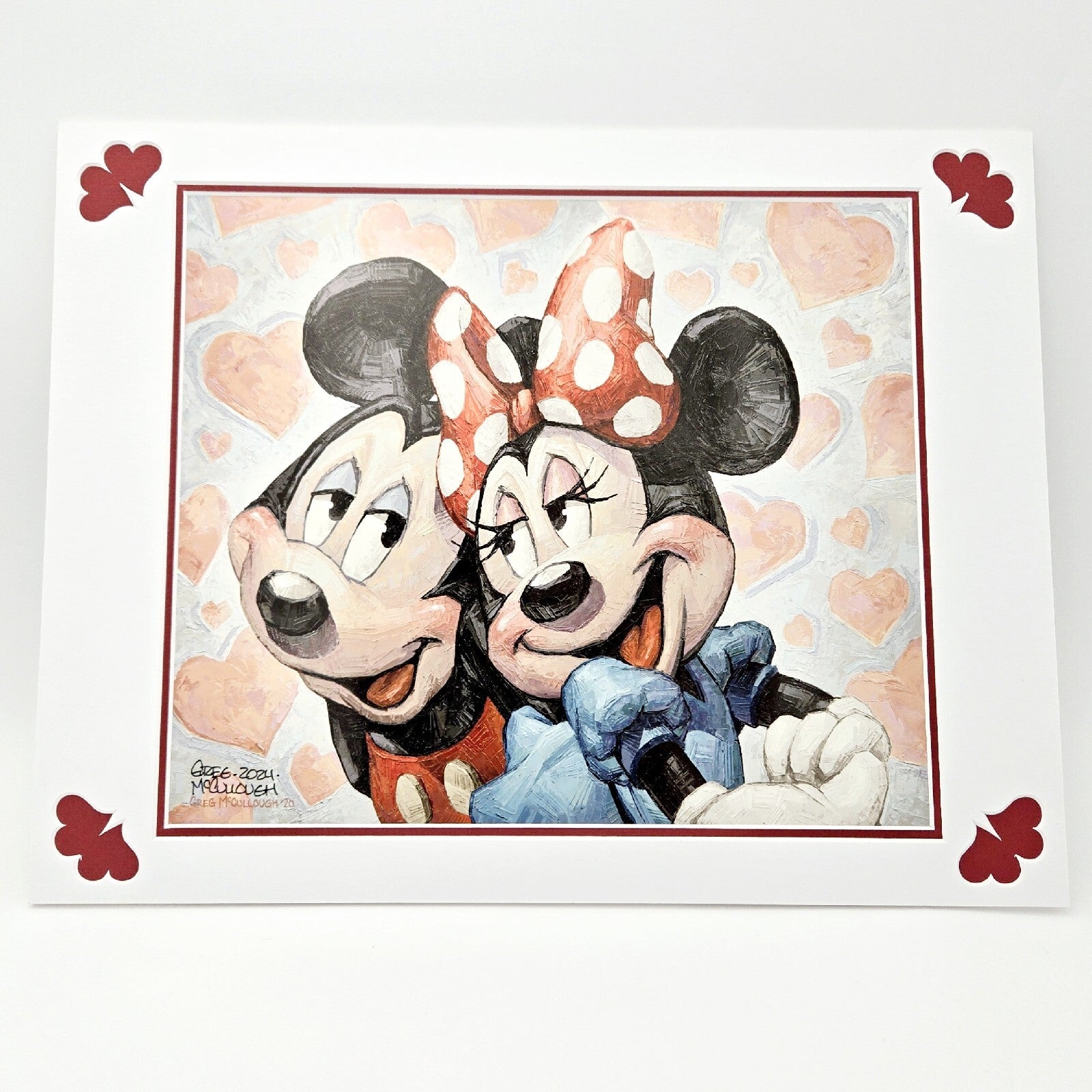 *SIGNED* Disney Parks “MM+MN=LOVE” Matted Print by Greg McCullough Mickey Minnie