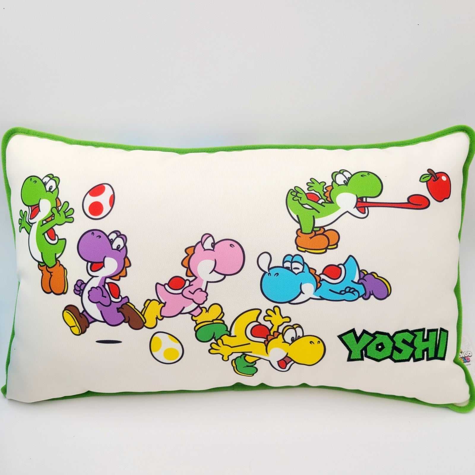 NEW Universal EPIC Universe Nintendo Multicolor Yoshi Throw Green Pillow 20"x12"