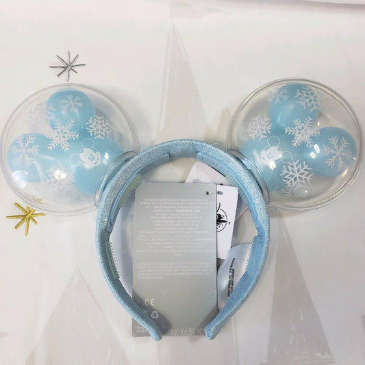 2020 Disney Parks Christmas Mickey Snowflake Light Up Balloons Ears Headband