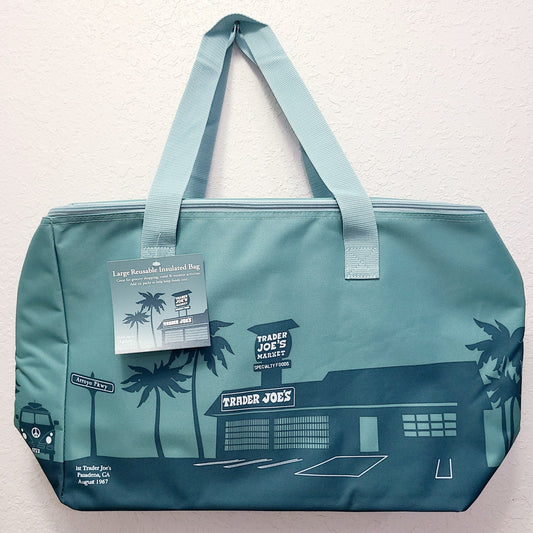NEW 2026 TRADER JOE’S Large Reusable Insulated Bag 8 Gallons Dusty Blue