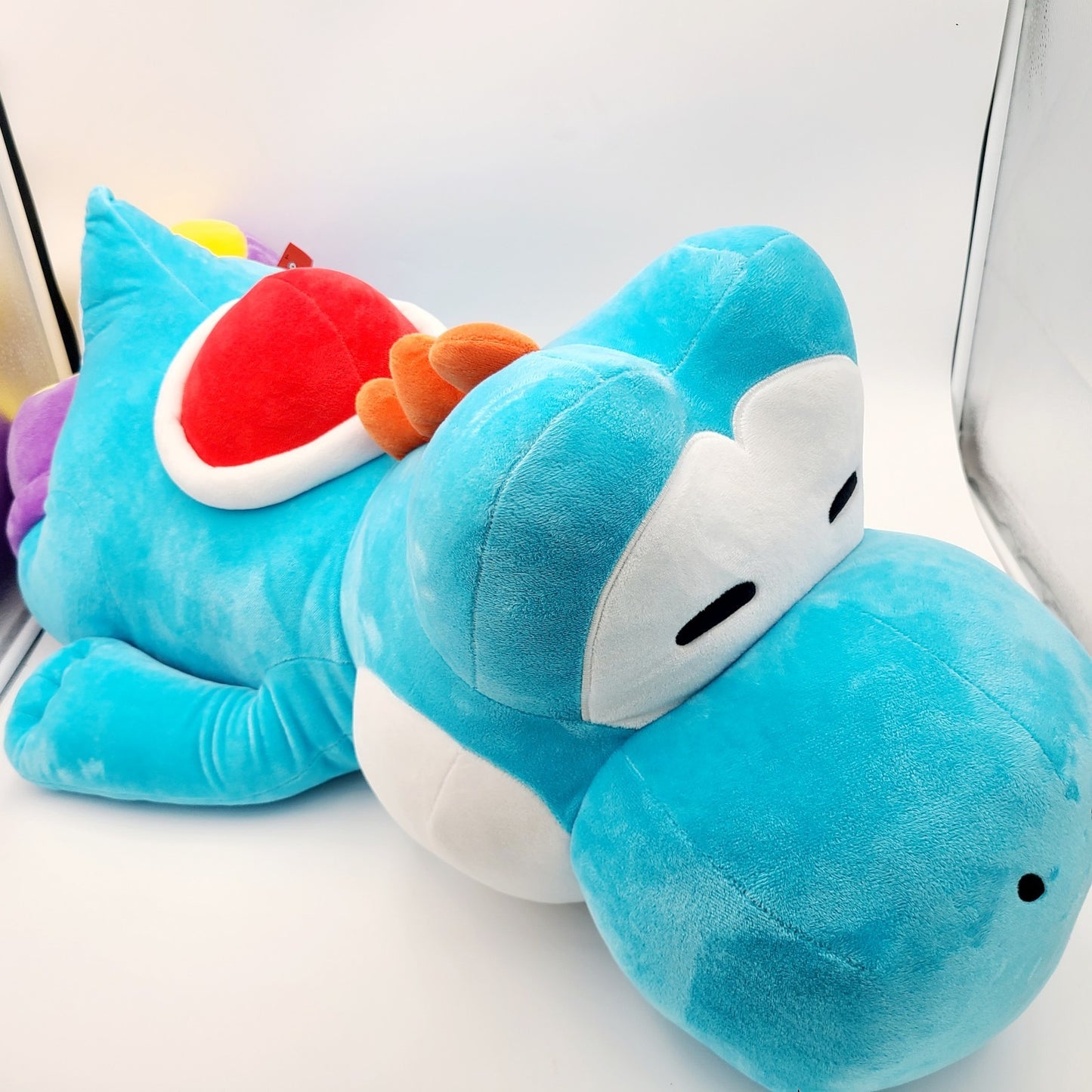 LARGE Yoshi Nintendo World Sleeping Plush Cushion Pillow Blue Universal Epic 37"