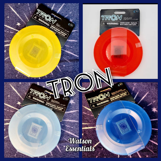 *4 TRON Identity Chips* Walt Disney World Parks TRON Lightcycle Yellow Red Blue