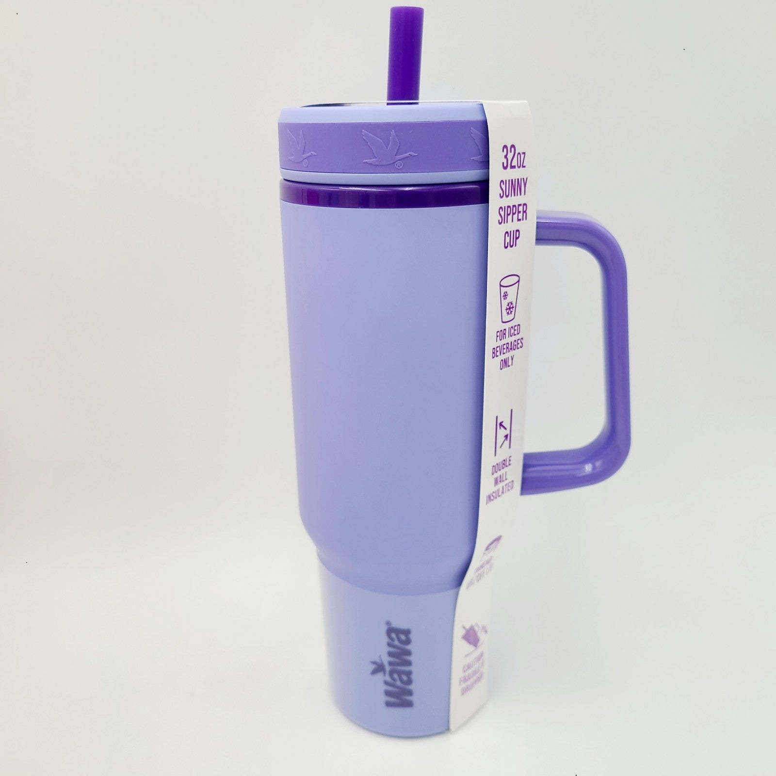 *Set of 4* Wawa Tumbler Mug w/Handle 32 Oz ICED BEVERAGE Teal Pink Purple Yellow