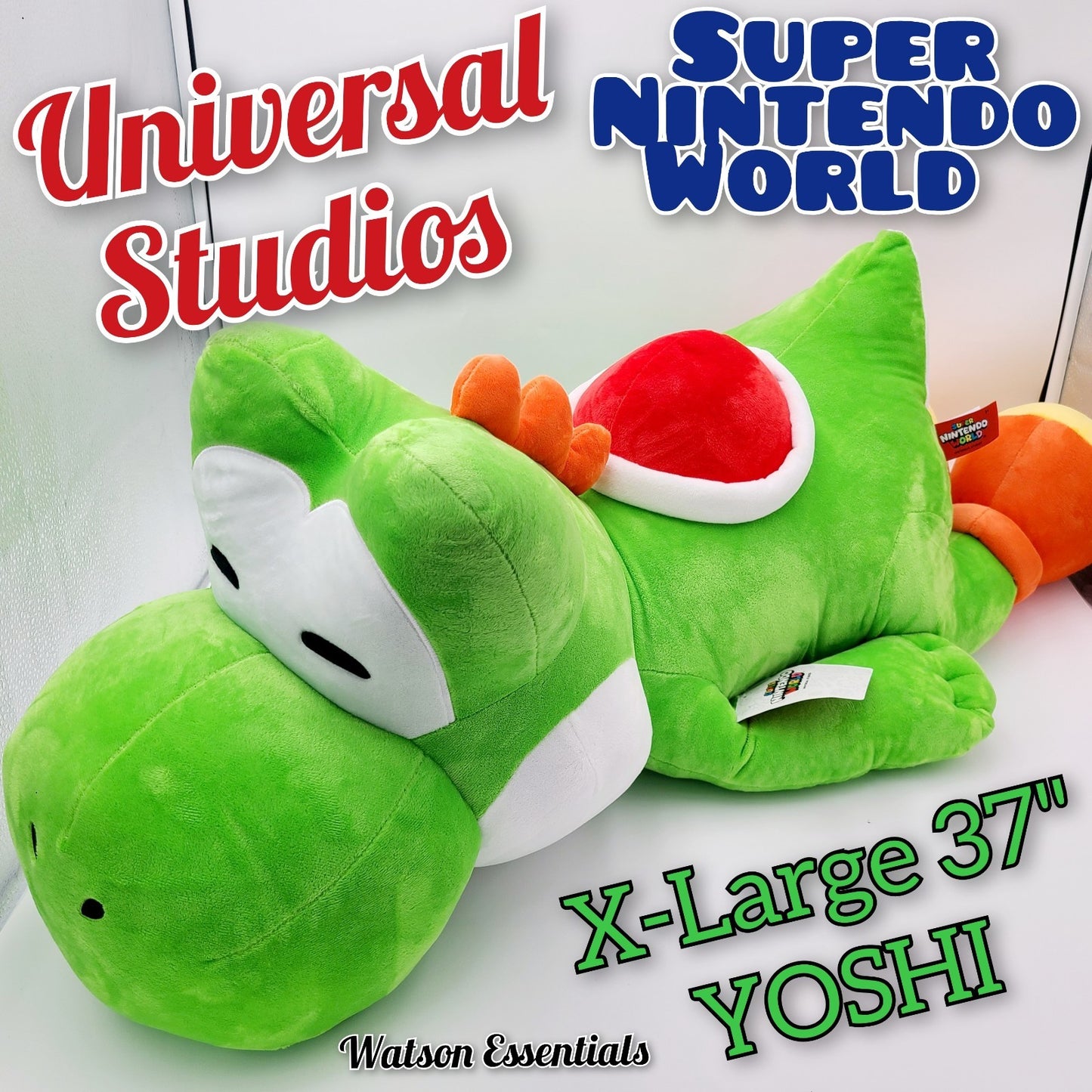 LARGE Yoshi Nintendo World Sleeping Plush Cushion Pillow Green Universal Epic 37