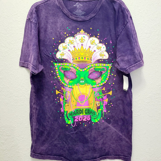 Universal Studios 2026 Mardi Gras King Gator Tie Dye Shirt NWT