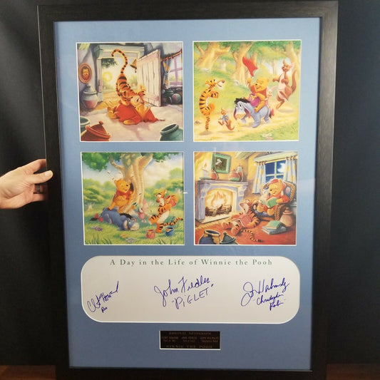SIGNED/Autographed Disney Parks Winnie the Pooh Framed Art Artwork Piglet Roo